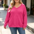 thumbnail image 5 of Enjoytime Plus Size Tops for Women Trendy Knit V-Neck Long Sleeve Shirts Loose Casual Fashion Fall Clothes 2026, 5 of 6