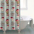thumbnail image 4 of Gray Christmas Santa and Reindeer Pattern Shower Curtain 84"x72" ,Bathroom Decorative Shower Curtains Set with 12 Hooks,Modern Waterproof Washable Shower Curtain, 4 of 6
