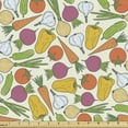 thumbnail image 1 of Vegetable Sofa Upholstery Fabric by the Yard, Food Theme of Carrots Broccoli Tomato Onions Garlic Organic Farming Vegan Life, Decorative Fabric for DIY and Home Accents, Multicolor by Ambesonne, 1 of 5