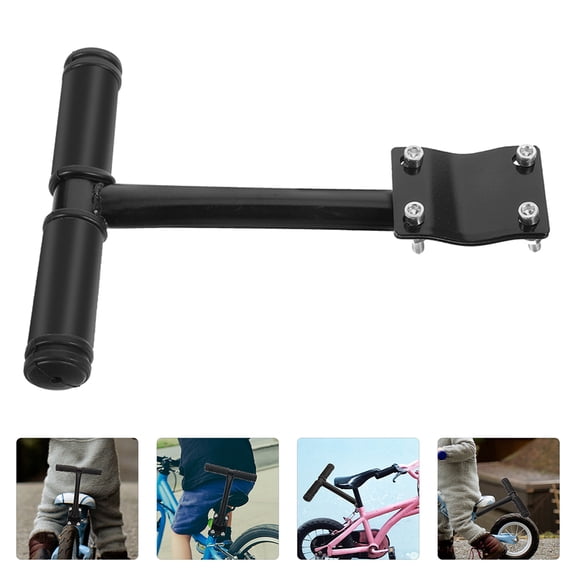 Hytrove 2-Pack Black Steel Mountain Bike Armrests Thickened Backseat Handrails Easy to Install Cycling Accessories