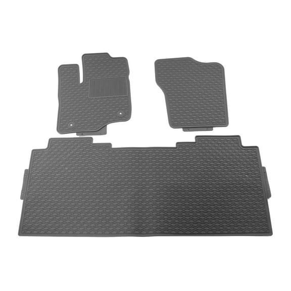Ikon Motorsports Floor Mats Compatible With 2015-2023 Ford F-150 Crew Cab, Gray Latex All Weather Car Auto Front Rear Carpets Liner 3PC Set Protector