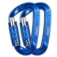 thumbnail image 1 of 2pcs 12KN Carabiner Clips D-Ring Locking Key  for Camping Climbing Hiking, 1 of 7