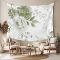 thumbnail image 2 of Sage Green Flower Tapestry for Bedroom Wall Hanging Tapestry, Watercolor Gradient Retro Floral Ceiling Backdrop Tapestries Poster Blanket Wall Decor for Teens Room Living Room Dorm 59" x 90", 2 of 8