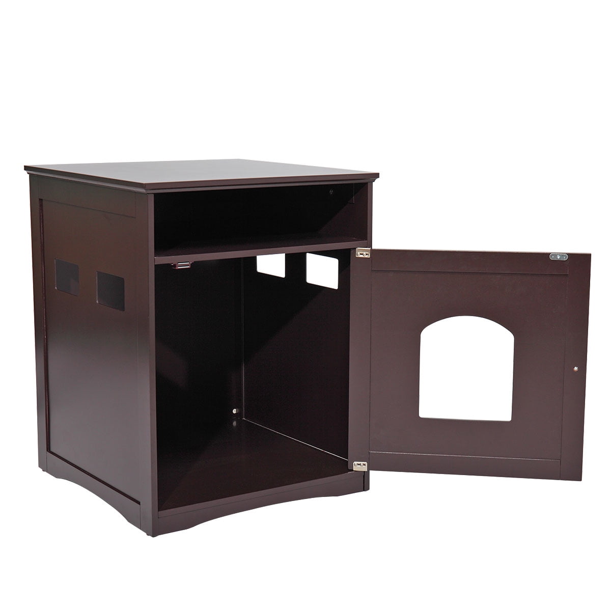 Veryke Wooden Pet Cat House nclosure Outside Shelter Animal Cage, Brown Veryke Wooden Pet Cat House nclosure Outside Shelter Animal Cage, Brown