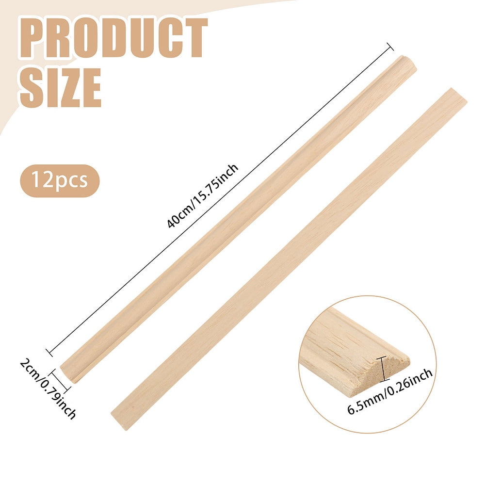 Wooden Craft Sticks Wood Line Decorations Cornsilk 400x20x6.5mm