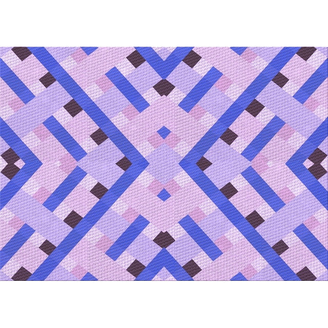 Ahgly Company Machine Washable Indoor Rectangle Transitional Mauve Purple Area Rugs, 3' x 5'
