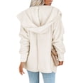 thumbnail image 3 of LUXUR Ladies Open Front Outwear Mid Length Work Sherpa Jacket White XL, 3 of 3