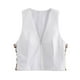 thumbnail image 2 of HH TRAF 2024 Moda Mujer Color Sólido Cuello en V Sin Mangas Chaleco Casual Top Mujer Abalorios Cremallera Hueca Decorar Top Delgado Mujer, 2 of 5