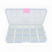VerPetridure Clear Fishing Tackle Accessory Box Fishing Lure Bait Hooks Storage Box Case Container with 15 Individual Compartments
