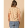 thumbnail image 4 of DARING DIVA Women's Turndown Collar Button Down Floral Blouse XL Orange, 4 of 5