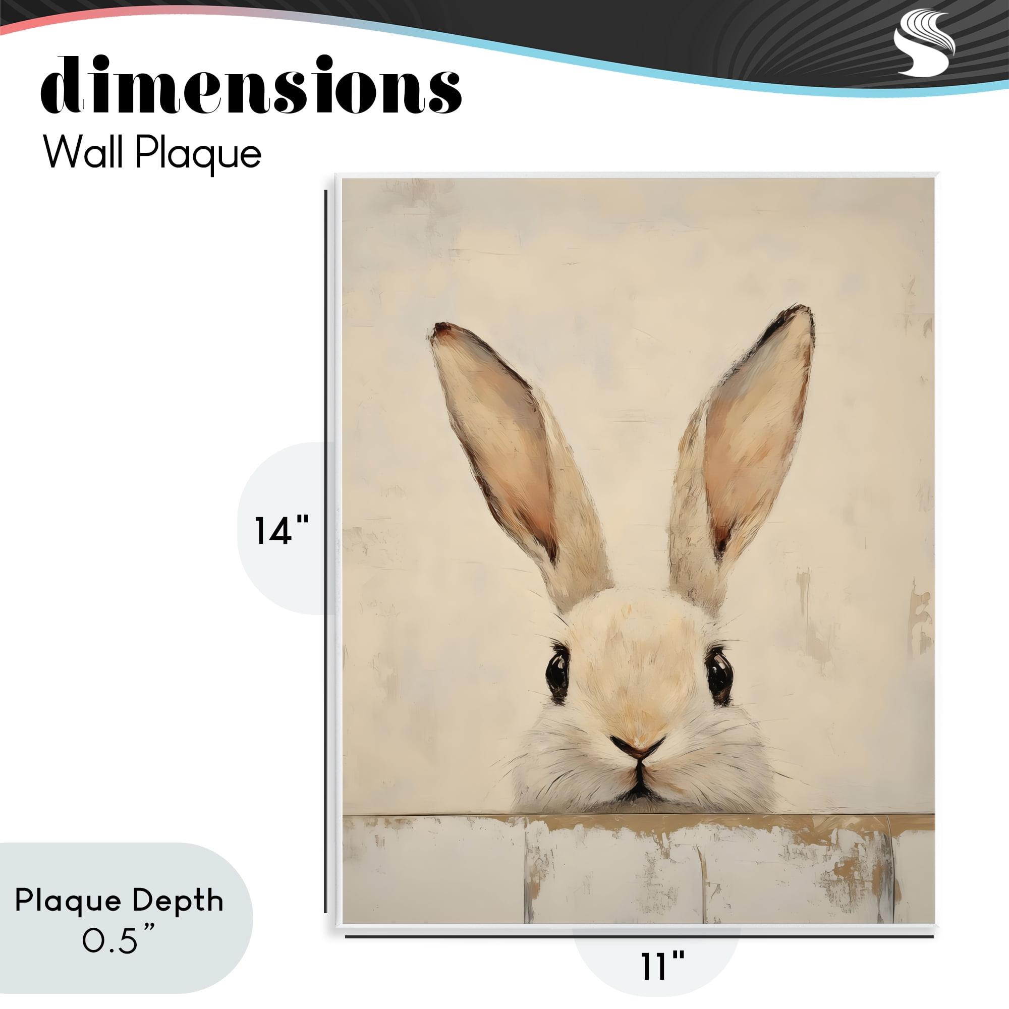 Stupell Industries Peeking Bunny in Soft Neutrals Wall Plaque Art, design by LSR Design Studio