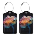 thumbnail image 3 of Sikiie Bioluminescent Underwater Flower Luggage Tag for Suitcase Leather Baggage Tag with Stainless Steel Loop Privacy Cover for Women Men Girls-1, 3 of 5