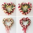 thumbnail image 3 of Heart Shape Artificial Silk Wreath Wall Decorative Flower Door Wreath For Proposal Wedding Valentines Day Hanging Elegant Wreath, 3 of 3