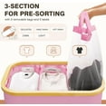 thumbnail image 4 of Hampers for Laundry Basket with Lid, 160L Extra Large 3 Section Clothes Divided Organizer for Bedroom, Laundry Room, Dirty Clothing Hamper, Pink, 4 of 14