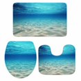 thumbnail image 2 of Ocean Sea Bathroom Rugs Set Underwater Blue Ombre Waves Seascape Sand Beach Non Slip Absorbent Soft Bath Mats 3 Piece Set with Bathroom Rug, U-Shaped Floor Mat, Toilet Seat Cover Small Size, 2 of 9