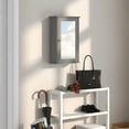 thumbnail image 2 of Costway Bathroom Wall Cabinet Single Mirror Door Cupboard Storage Wood Shelf Grey, 2 of 10