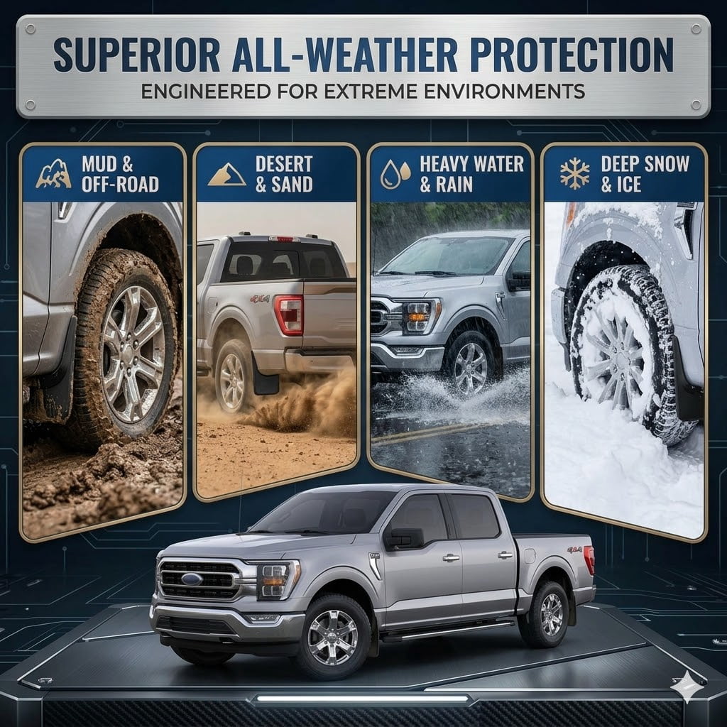 FORD F150 mud flaps FORD F150 Accessories All-Weather Mud Guard Body Kits for FORD F150 2021-2026