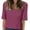 Burgundy, variant on Women's Short Sleeves T Shirt Casual V Neck Solid Casual Sweatshirt