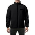 thumbnail image 2 of RXMEKW Fleece Zipper Jacket for Men with Stand Collar and Pockets, Lightweight Polyester, Black L, 2 of 9