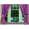thumbnail image 2 of Lined Ring Top Sari Curtains 80" W X 120" L matching tiebacks- Handcrafted Lavender Indian Drapes with Lining, Offering Privacy and Insulation for Living Room/Bedroom/Dining Room, Sold in Pairs, 2 of 6