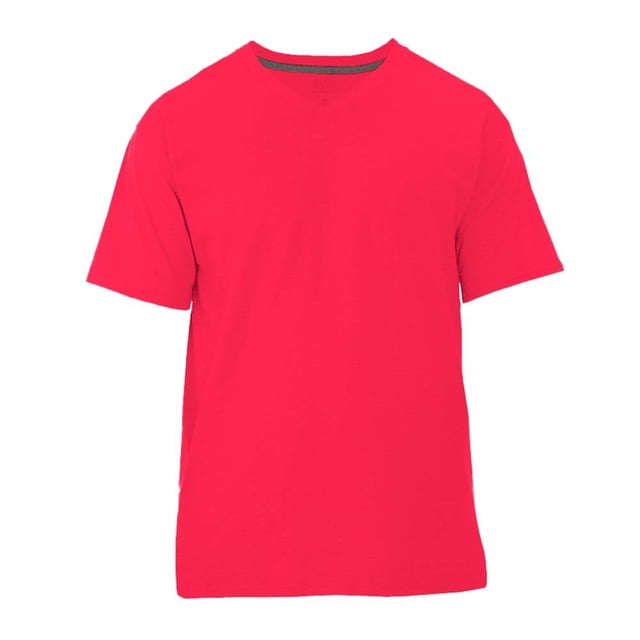 Playera Fruit of the Loom Para hombre cuello v, algodón sustentable, rojo, talla CH