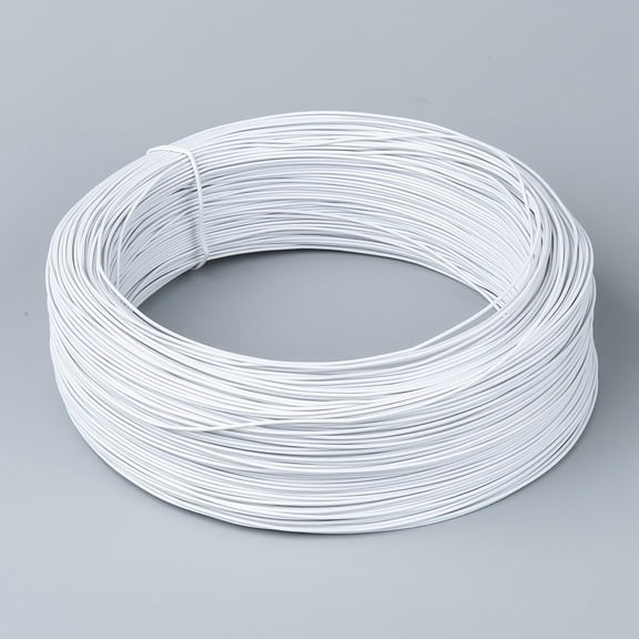 Iron Wires with Rubber Covered Round White 18 Gauge 1mm about 1148.29 Feet(350m)/Roll