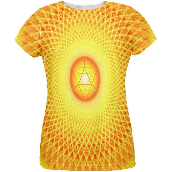 d20 Icosahedron Fire Mandala All Over Womens T Shirt Multi SM