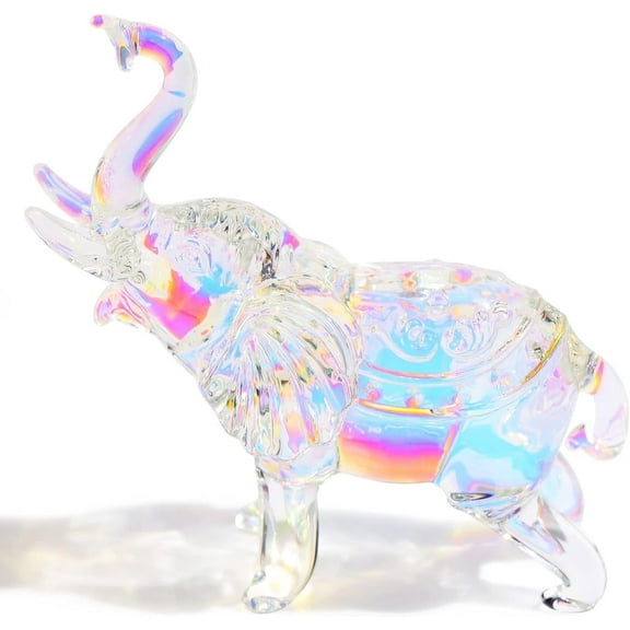 WYZCTTD Cute Crystal Glass Elephant Figurine Gifts for Women, Handmade Elephant Statue for Home Decoration,Colorful