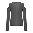 thumbnail image 5 of Fesfesfes Sweatshirt for Women Solid V Neck Long Sleeve Lace Hollow Out T Shirt Polluver Blouse Tops, 5 of 7