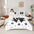 thumbnail image 4 of Castle Fairy Black Ribbon Bow Bedding Comforter Set 2pcs for Boys Girls,Kawaii Stars Print Twin Comforter Sets Microfiber,Dreamy Princess Breathable Bedding Set,Lightweight Room Decor,Reversible, 4 of 8