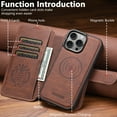 thumbnail image 6 of Dteck for iPhone 16 Pro Max Case Detachable Wallet Case with Card Holder, 2 in 1 Pu Leather Flip Folio Stand Shockproof Phone Cover 6.9 Inch 2024,Brown, 6 of 8