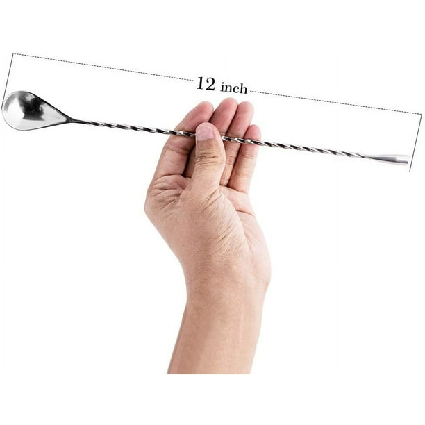 12 Cuillères Longues Drink Bremermann - 20 Cm Acier Inoxydable Poli - Pour Latte, Cocktail, Dessert