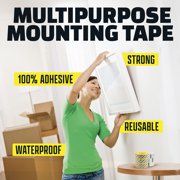 Alien Tape EZ Cut Easy Cut 3 rolls Double-Sided Mounting Tape, 10 Ft Pre-Cut Grids for Hassle-Free Cutting, Strong Adhesive, Multi-Surface Use, No Scissors Needed, Perfect for Home & Office Projects