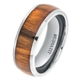 thumbnail image 2 of Men Women 8MM Comfort Fit Titanium Wedding Band Polished Domed Santos Rosewood Inlay Titanium Ring (Size 6 to 15), 2 of 4