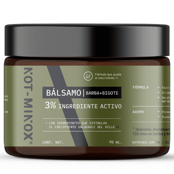 Crecimiento Barba y Bigote 3% Ingrediente Activo 90 ml Not-Minox  Balsamo