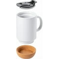 thumbnail image 4 of Gibson Home Modani 2 Pack Large 16.5 OZ Ceramic Mugs Set with Removable Cork Bottom and Lid - White, 4 of 4
