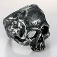 thumbnail image 4 of Stainless Steel Antique Retro Style Skull Death Gothic Punk Biker Halloween Party Ring, 4 of 4