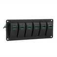 thumbnail image 2 of 6-Gang LED Urable Rocker Switch Panel Aluminum Panel Rocker Switch For, 2 of 8