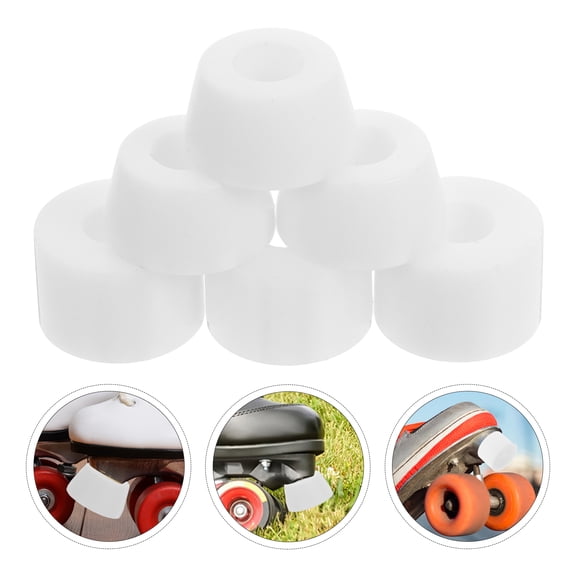 FUEENIRVA 6-Pack White Roller Skate Bushings Shock Absorbing PU Material for Smooth and Stable Ride
