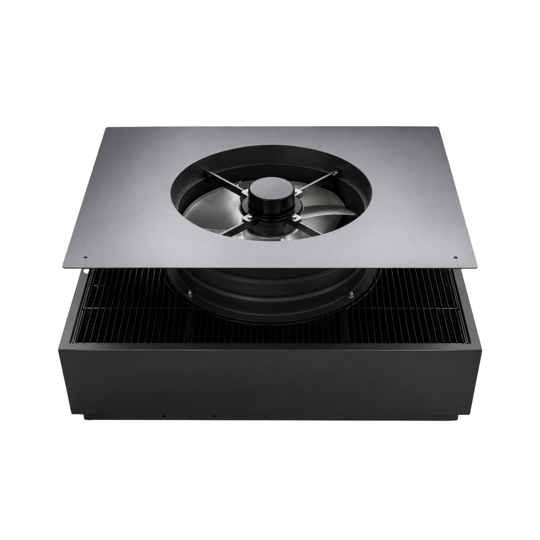 Noble House 14" Adjustable Square Solar Roof Exhaust Fan, 60W Dual Power High Airflow Ventilator for Attics, Black