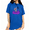 Blue, variant on Women's Goth Gloomy Lady Thumbs Up Purple Sludge Skeleton Dry Humor Graphic Short Sleeve T-Shirts Grey Tops