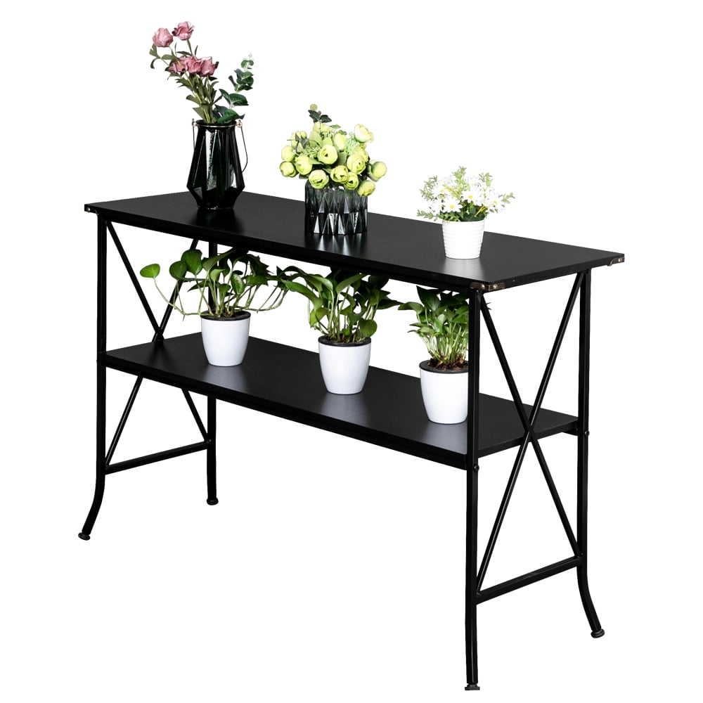 2-Tier X-Design Console Table Sofa Side End Table Accent ...