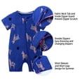 thumbnail image 4 of MYGBCPJS 2-Pack Baby Short Sleeve Zipper Romper Toddler Cotton Playsuit 2 Way Zip Sleep and Play Infant One-piece Pajamas Jumpsuit (3-36 Months), 4 of 6