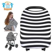 Carseat Canopy Cover - Baby Nursing Cover - All-in-1 Nursing Breastfeeding Covers Up - Baby Car Seat Canopies for Boys, Girls - Stroller Covers - Shopping Cart Cover (BFF Black)
