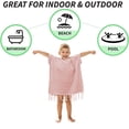 thumbnail image 6 of Honeeladyy Stripe Hooded Towels for Kids, Ponchos Beach Towels for Kids, Beach Towels for Boys/Girls, Swimming Towels/Towel Robes/Wearable Towels/Surfing Towels for Kids 2-10, 25.98×23.62In, 6 of 6