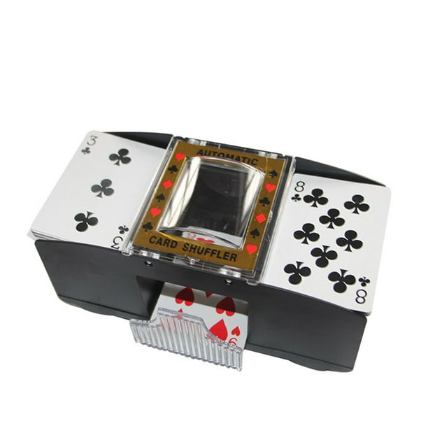2 Jeux de Cartes Automatique Shuffler Cartes à Jouer Automatique Mélangeur Jeux de Poker Trieur Distributeur de Machine pour les Festivals de Voyage à la Maison Xmas Parti Batterie Exploité