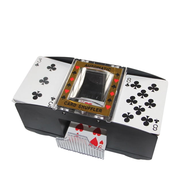 Mistaha 2 Decks Automatic Card Shuffler Automatic Playing Cards Shuffler Mixer Games Poker Sorter Machine Dispenser for Travel Home Festivals Xmas Party Battery Operated