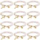 thumbnail image 1 of 12 pulseras de rosario de cuarzo rosa con cuentas turquesas, pulsera elástica para mujer, joyería hecha a mano con oración de fe., 1 of 7