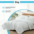 thumbnail image 3 of THD Benjamin - 3 Piece King Size Quilt Set, Lightweight King Bedspread Coverlet Set (King, White), 3 of 6