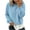 Blue, variant on Women Fake Two Piece Hooded Sweatshirt with Drawstrings and Layered Hem Long Sleeve Loose Fit Pullover Top